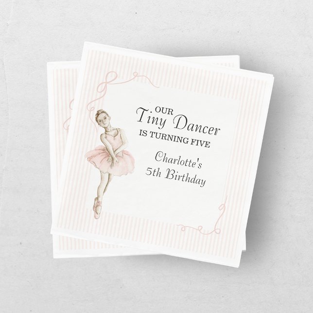 Tiny Dancer Ballerina Rosa Mädchen Geburtstag Serviette (Von Creator hochgeladen)