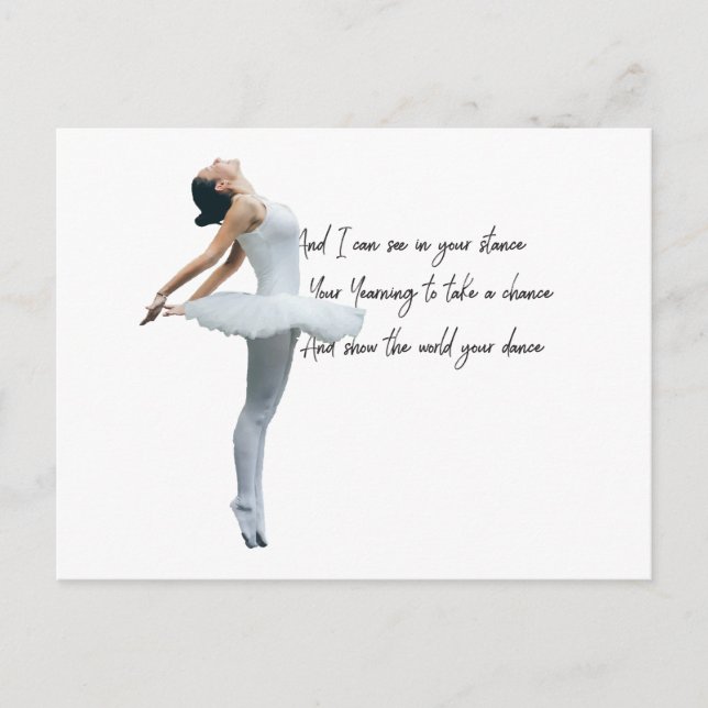Tiny Dancer Series White Postkarte (Vorderseite)