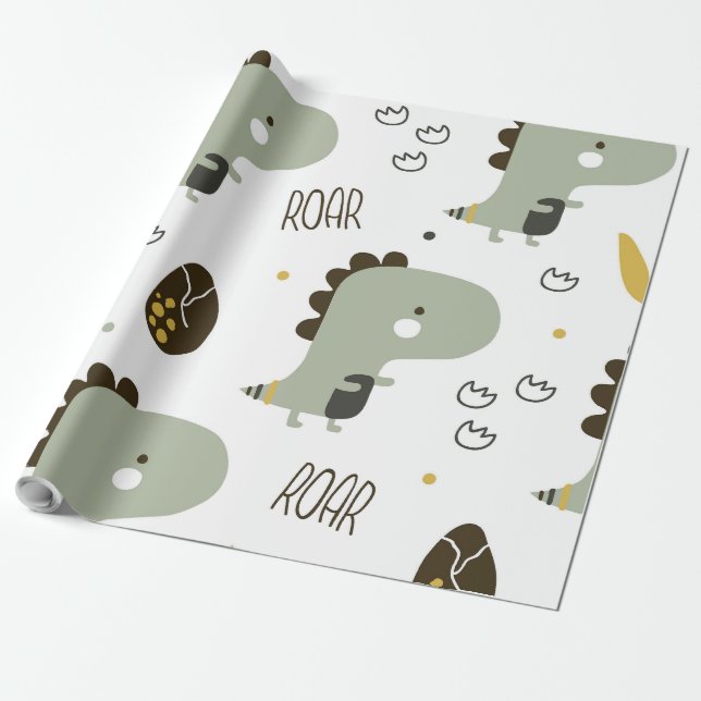 Tiny Dinosaur Geschenkpapier (Ungerollt)