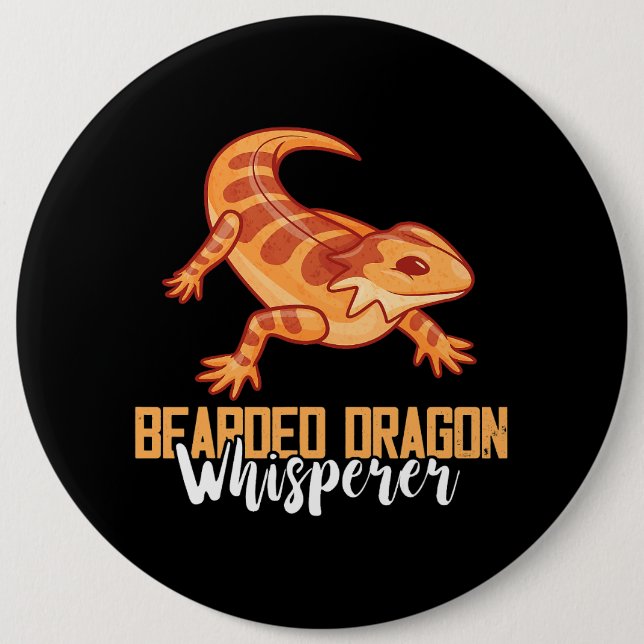 Tiny Dinosaur Whisperer Pet Reptile Lover Bart Button (Vorderseite)