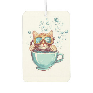 Tiny Diver Cat � Funny Scuba Kitty Tea Lover Autolufterfrischer