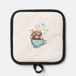 Tiny Diver Cat � Funny Scuba Kitty Tea Lover Topflappen