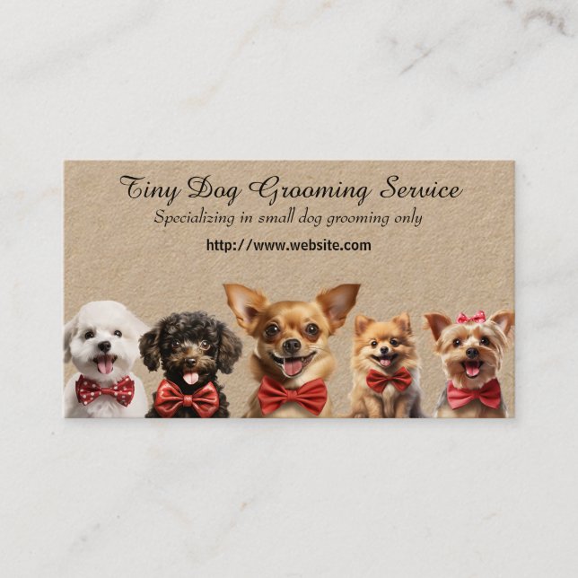 Tiny Dog Grooming Service Visitenkarte (Vorderseite)
