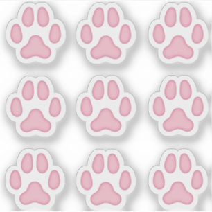 Tiny Dog Paw druckt Pink Animal Tracks Stickers Aufkleber