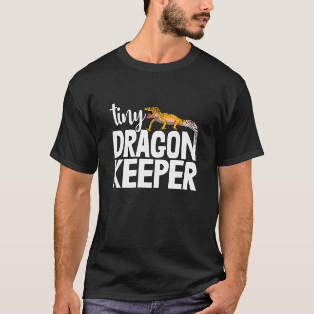 Tiny Dragon Keeper Gecko Funny Gecko Reptile Men T-Shirt (Vorderseite)