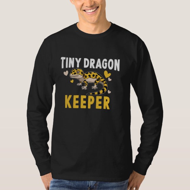 Tiny Dragon Keeper Leopard Gecko Lover Lizard Rept T-Shirt (Vorderseite)