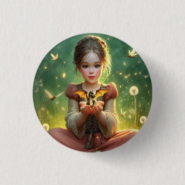 Tiny Dragon Keeper mit Schmetterlingen Button