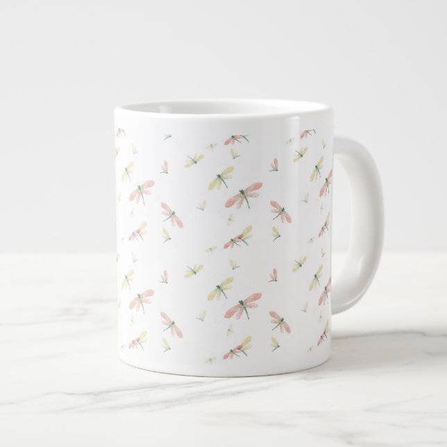 Tiny Dragonflies auf White Large 15oz Tasse (Vorderseite Rechts)