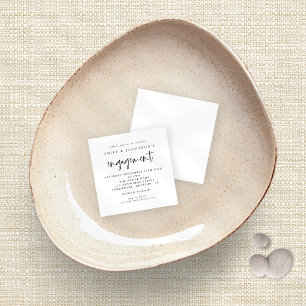 TINY  Einfache Skript-Schwarz-weiße Verlobung einl Mitteilungskarte