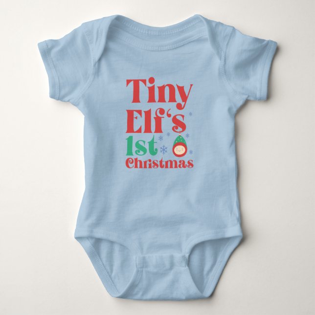 Tiny Elf's 1. Weihnachten Baby Strampler (Vorderseite)