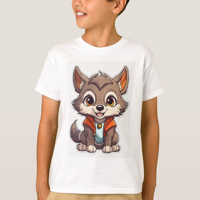 "Tiny Fangs: Adorable Werewolf-T-Shirt T-Shirt (Vorderseite)