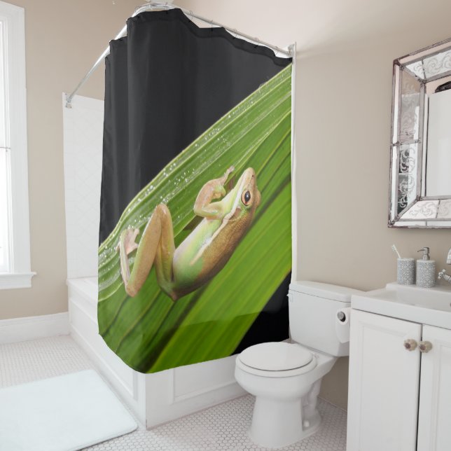 Tiny Frog auf der linken Seite Duschvorhang (Beispiel)