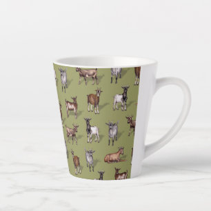 Tiny Goats on Green - Goat Herd Pattern Milchtasse