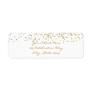 Tiny Gold Dots Confetti Modern Wedding Labels