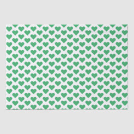 Tiny Green Hearts Musterteppichpapier Seidenpapier