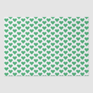 Tiny Green Hearts Musterteppichpapier Seidenpapier