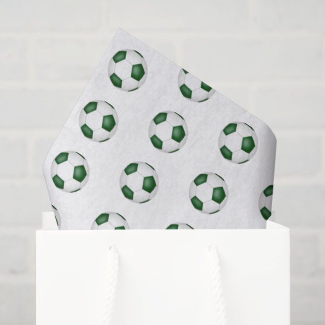 tiny green white soccer balls pattern seidenpapier (Geschenktüte)