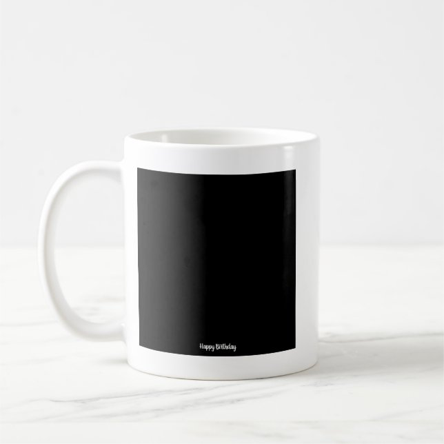 Tiny Happy Birthday Black Square Kaffeetasse (Links)