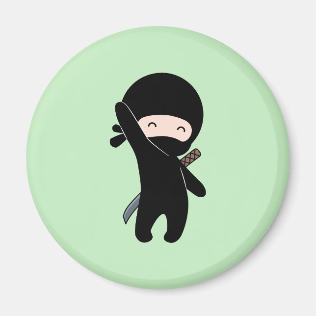 Tiny Happy Ninja auf Green Magnet (Vorne)