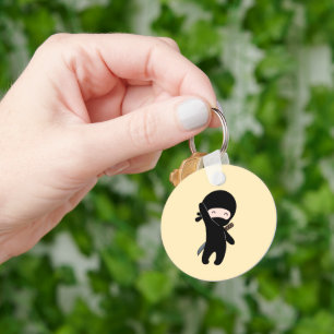 Tiny Happy Ninja auf Yellow Schlüsselanhänger