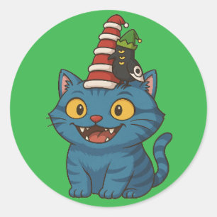 Tiny Hats, Big Holiday Cheer Runder Aufkleber
