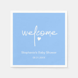 Tiny Heart Blue Paper Napkins für Boy Dusche Serviette