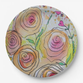 Tiny Hearts Big Blume Pappteller