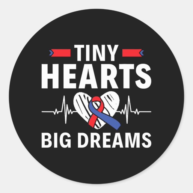 Tiny Hearts Big Dreams - Kd Awareness Runder Aufkleber (Vorderseite)