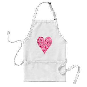 Tiny Hearts Big Heart auf Rose Pink Schürze