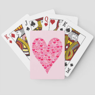 Tiny Hearts Big Heart auf Rose Pink Spielkarten