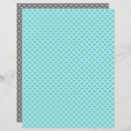 Tiny Hearts Blue Aquamarin Scrapbook Paper