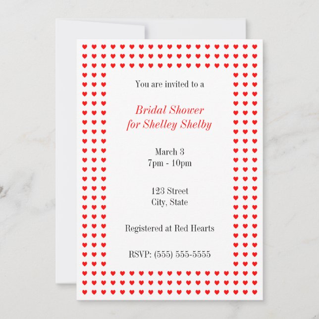 Tiny Hearts Einladung (Vorderseite)