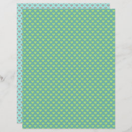 Tiny Hearts Green Yellow Scrapbook Paper