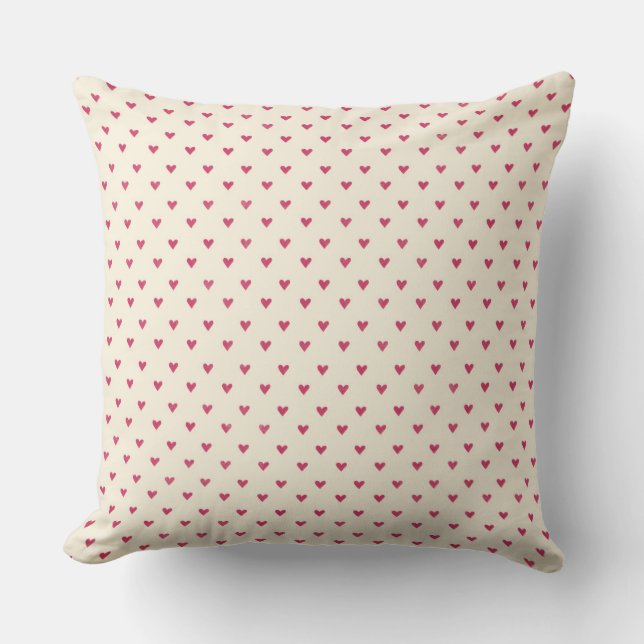 Tiny Hearts Little Red Dot Heart Print Kissen (Vorderseite)