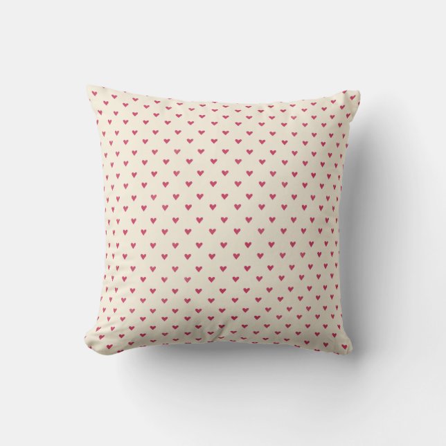 Tiny Hearts Little Red Dot Heart Print Kissen (Vorderseite)