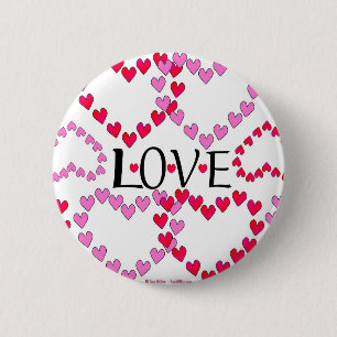 Tiny Hearts Pink Red LOVE Button