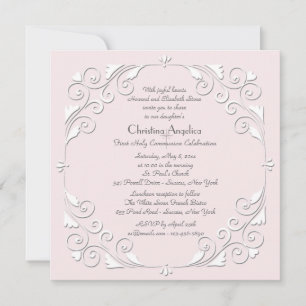 Tiny Hearts Pink religiöse Einladung