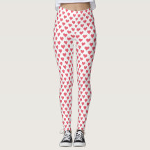 Tiny Hearts Red White Leggings