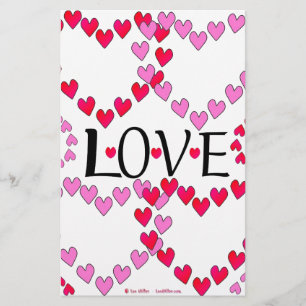 Tiny Hearts Rosa LIEBE Briefpapier