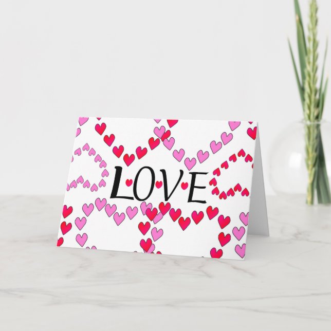 Tiny Hearts Rosa LIEBE Feiertagskarte (Vorderseite)