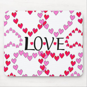 Tiny Hearts Rosa LIEBE Mousepad