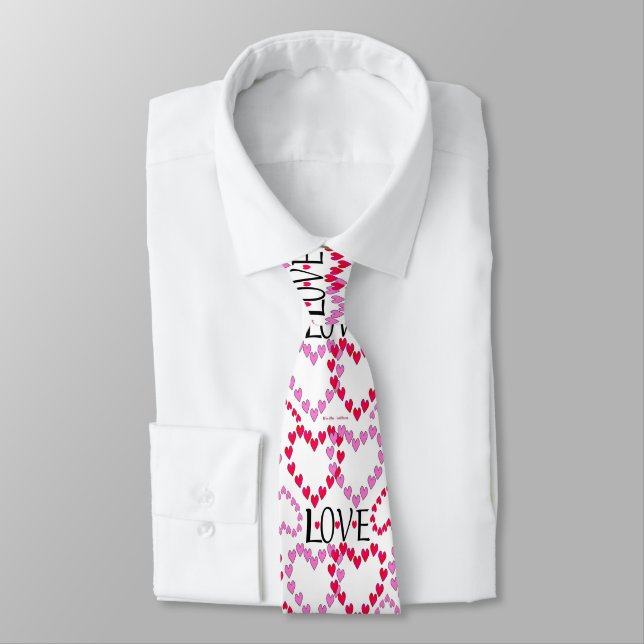 Tiny Hearts Rosa LIEBE Neck Tie Krawatte (Gebunden)