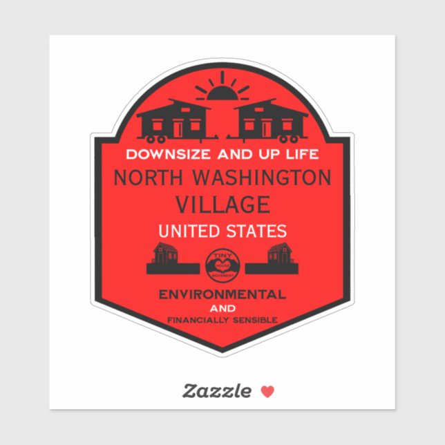 Tiny House Communities bearbeitbar Aufkleber (Blatt)