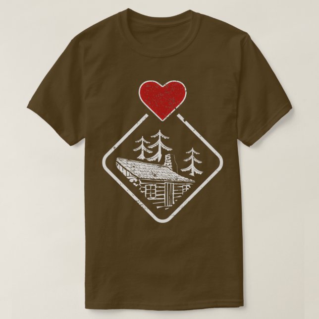Tiny House Living Log Kabin Tiny House Apparel T-Shirt (Design vorne)