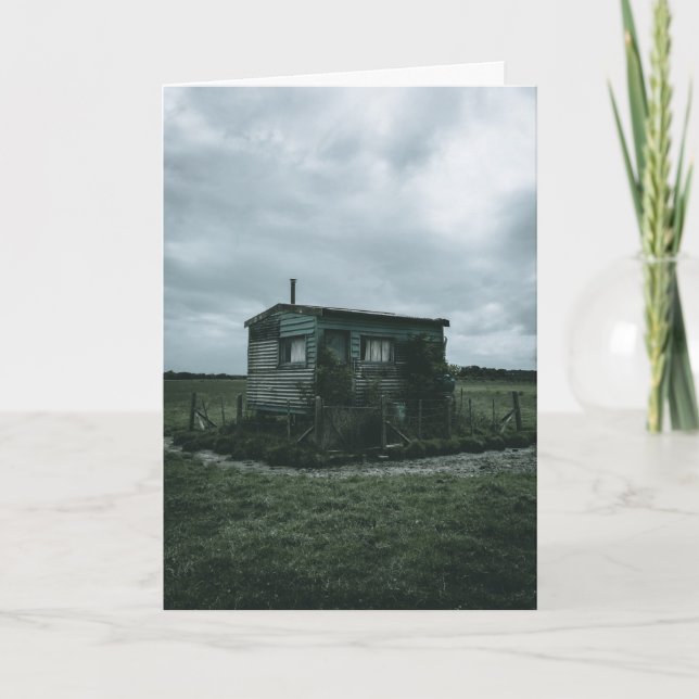 TINY HOUSE SHACK FUNNY VON DER GRID BIRTHDAY CARD KARTE (Vorderseite)
