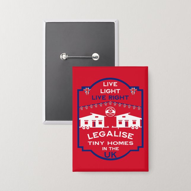 Tiny House UK Button (Vorderseite/Rückseite)