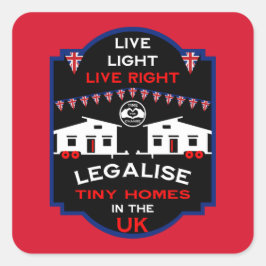 Tiny House UK Quadratischer Aufkleber