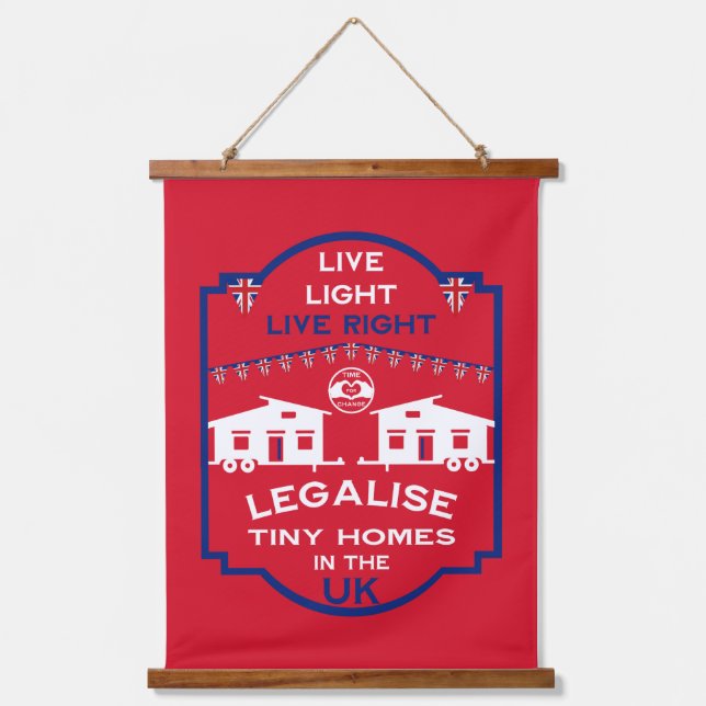 Tiny House UK Wandteppich Mit Holzrahmen (Vorderseite)