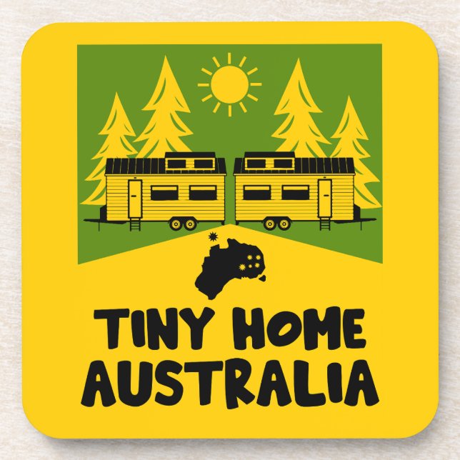 Tiny House Zuhause Australia Getränkeuntersetzer (Vorderseite)