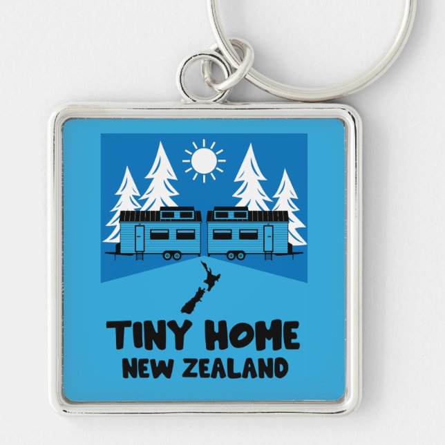 Tiny House Zuhause Neuseeland Schlüsselanhänger (Vorne)